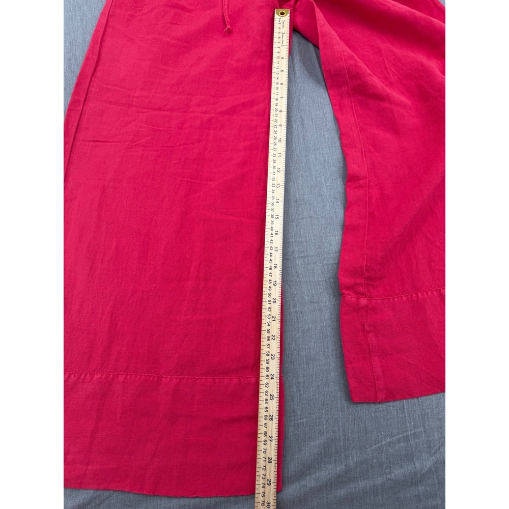 YFB Young Fabulous & Broke Red Linen Blend Wide Leg Drawstring Pants Womens S - Picture 4 of 7